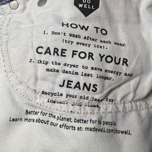 Madewell The Mom Jean Short High Rise Distressed Light Denim Wash Size 31 - Picture 11 of 11